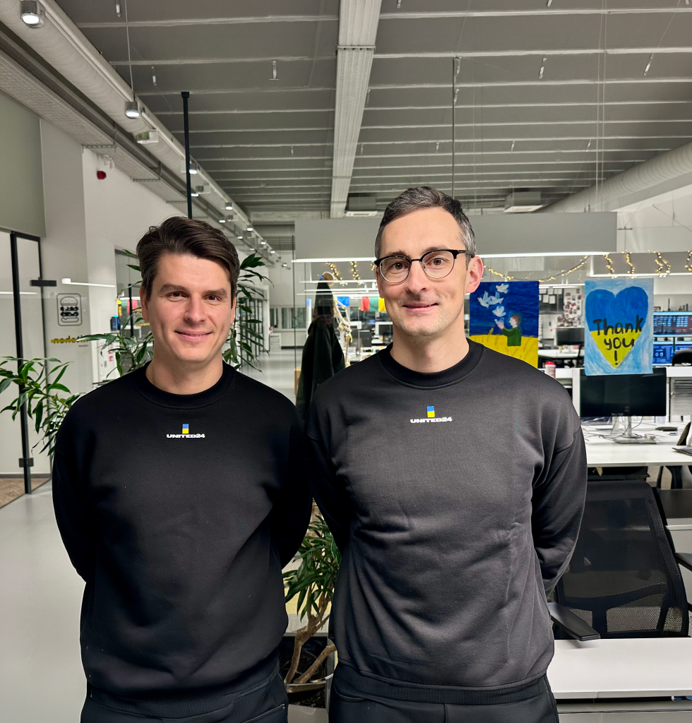 Daumantas Dvilinskas, CEO and Co-founder of TransferGo and Justinas Lasevicius, co-founder of TransferGo