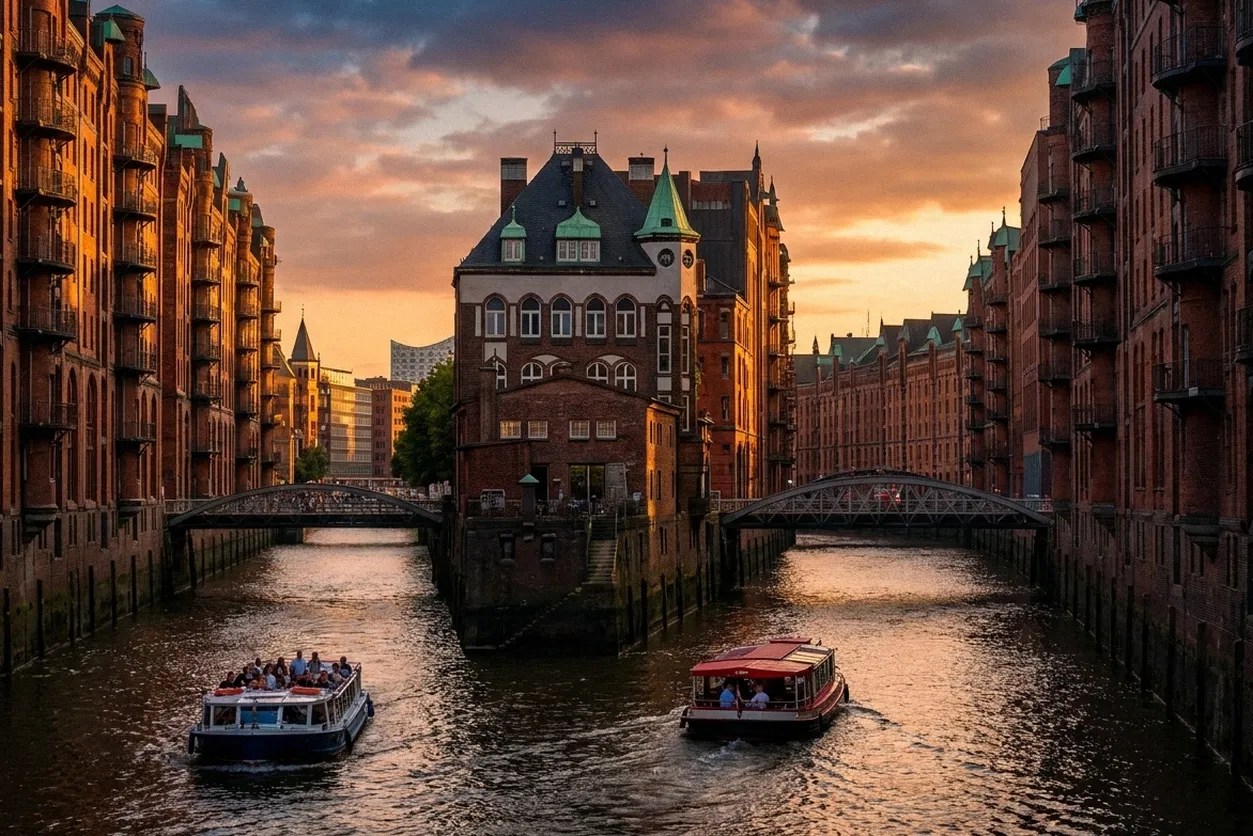 Hamburg tarihi merkezi, renkli binaları ve tarihi dokusuyla ünlüdür.